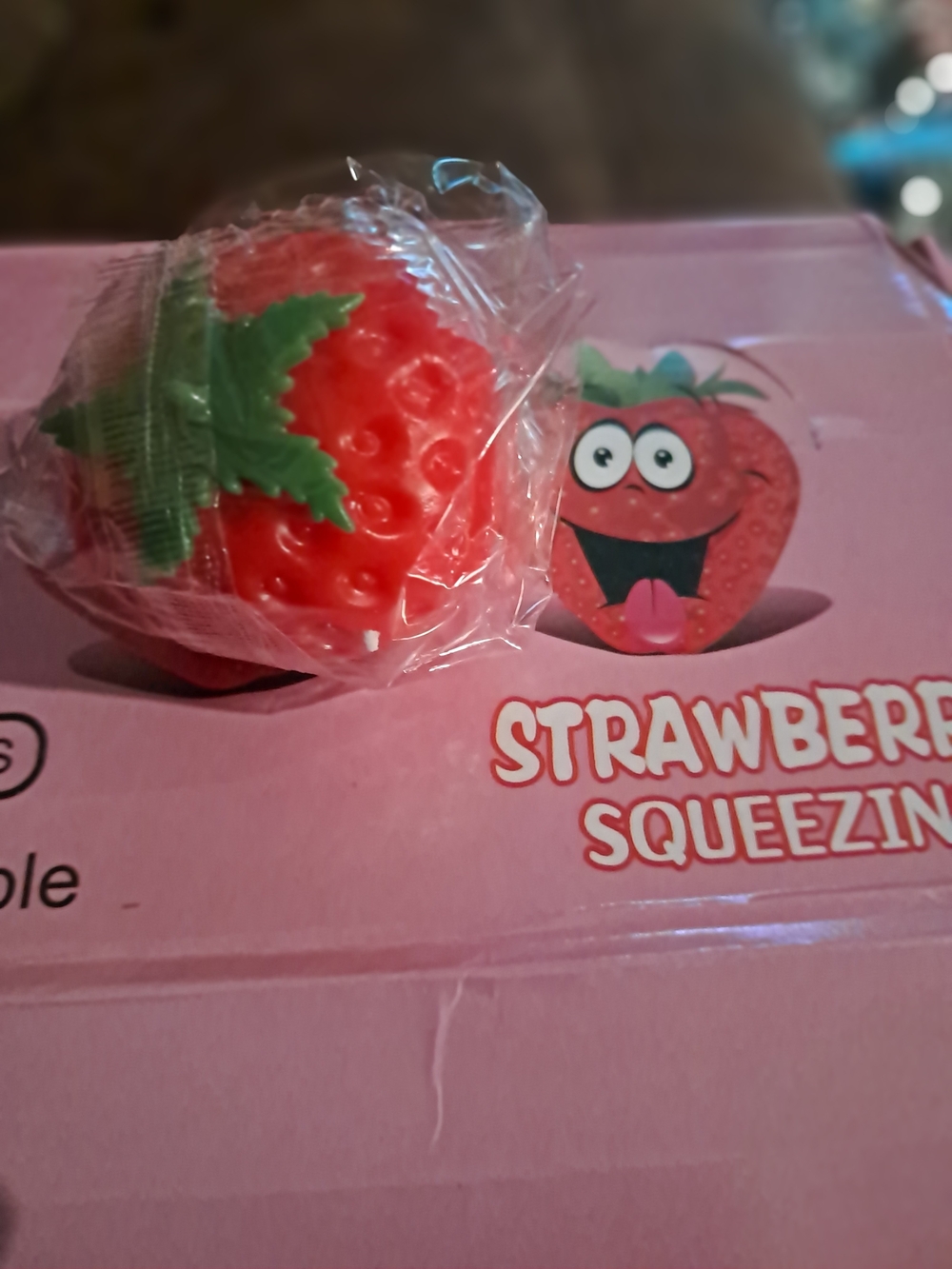 Red Strawberry Squeeze Toy Stress Reliever
